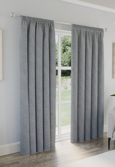 Dallas (Blackout) Pencil Pleat, Grey - Ready Made Curtains